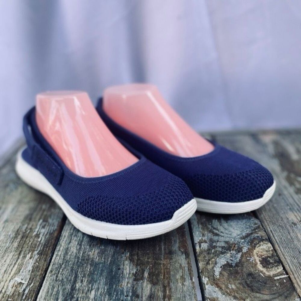 Easy Spirit Gracee2 Navy Mesh Adjustable Slingback Comfort Sneakers Size 8.5W
